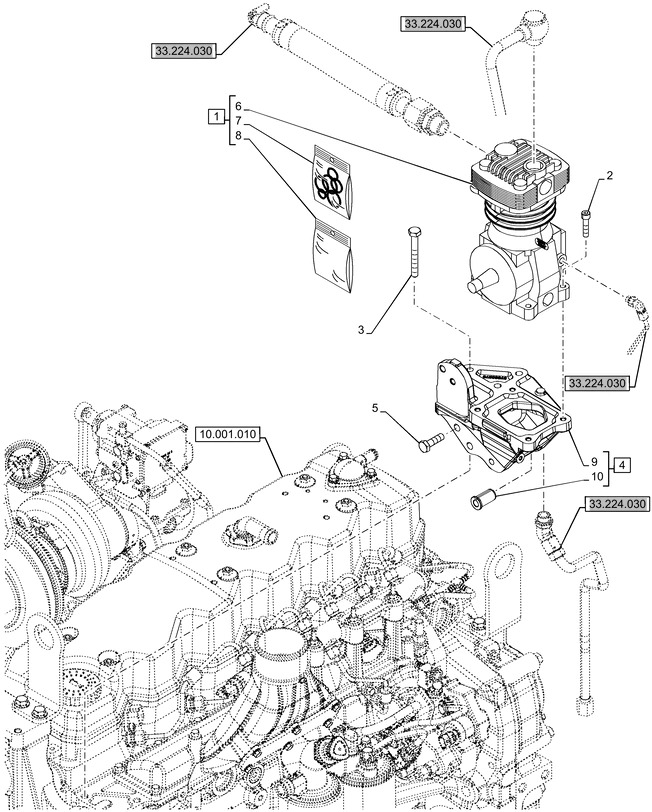 New Holland T6090 Spręźarka powietrza 47606965 - Compressor, sistema de ar comprimido por Trator: foto 1 New Holland T6090 Spręźarka powietrza 47606965 - Compressor, sistema de ar comprimido por Trator: foto 1