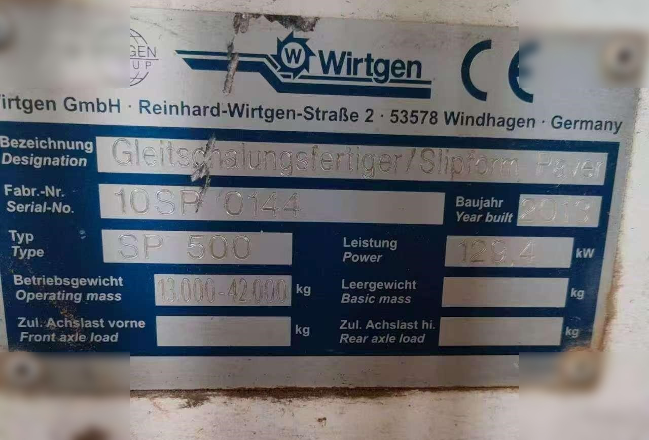 2013 WIRTGEN SP500 - Equipamento de betão: foto 2 2013 WIRTGEN SP500 - Equipamento de betão: foto 2