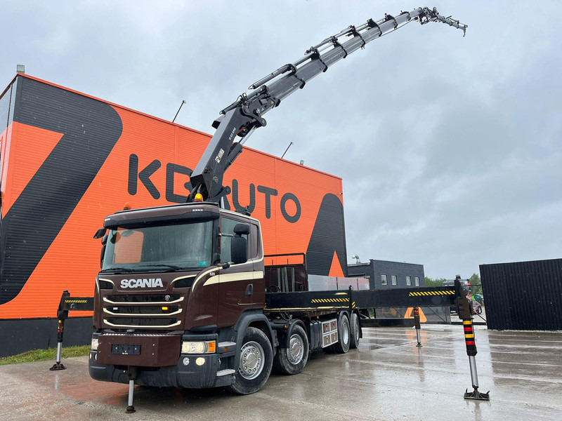 Scania G 450 8x2*6 HIAB 622E-8 + JIB / PLATFORM L=6715 mm - Camião de caixa aberta/ Plataforma, Camião grua: foto 1 Scania G 450 8x2*6 HIAB 622E-8 + JIB / PLATFORM L=6715 mm - Camião de caixa aberta/ Plataforma, Camião grua: foto 1