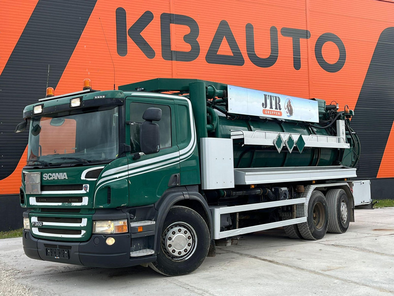 Scania P 360 6x2*4 Larsen A/S TANK 10000 l / VACUUM Vacustar W1300R / PRESSURE Uraca F716 - Caminhão limpa fossa: foto 1 Scania P 360 6x2*4 Larsen A/S TANK 10000 l / VACUUM Vacustar W1300R / PRESSURE Uraca F716 - Caminhão limpa fossa: foto 1