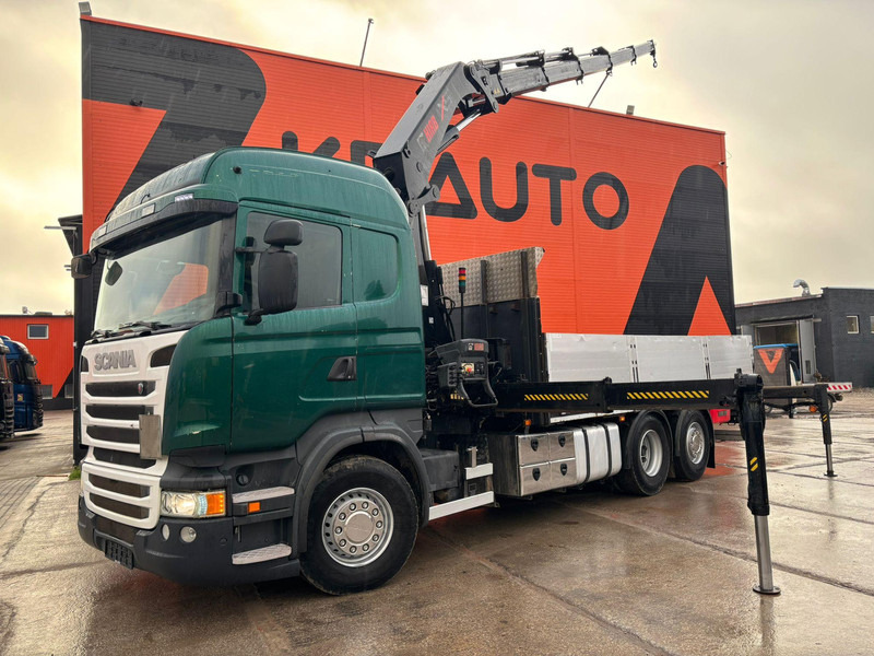 Scania R 410 6x2 HIAB 322EP-5 HIPRO / PLATFORM L=6131 mm - Camião de caixa aberta/ Plataforma, Camião grua: foto 1 Scania R 410 6x2 HIAB 322EP-5 HIPRO / PLATFORM L=6131 mm - Camião de caixa aberta/ Plataforma, Camião grua: foto 1