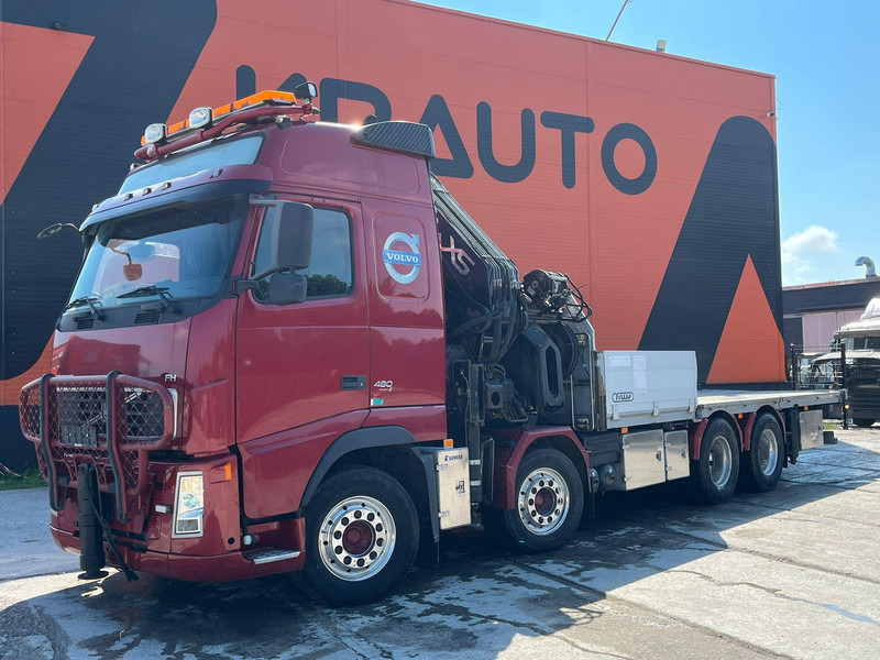 Volvo FH 480 8x4 HIAB 1055E-8 / WINCH / PLATFORM L=6928 mm - Camião de caixa aberta/ Plataforma, Camião grua: foto 2 Volvo FH 480 8x4 HIAB 1055E-8 / WINCH / PLATFORM L=6928 mm - Camião de caixa aberta/ Plataforma, Camião grua: foto 2