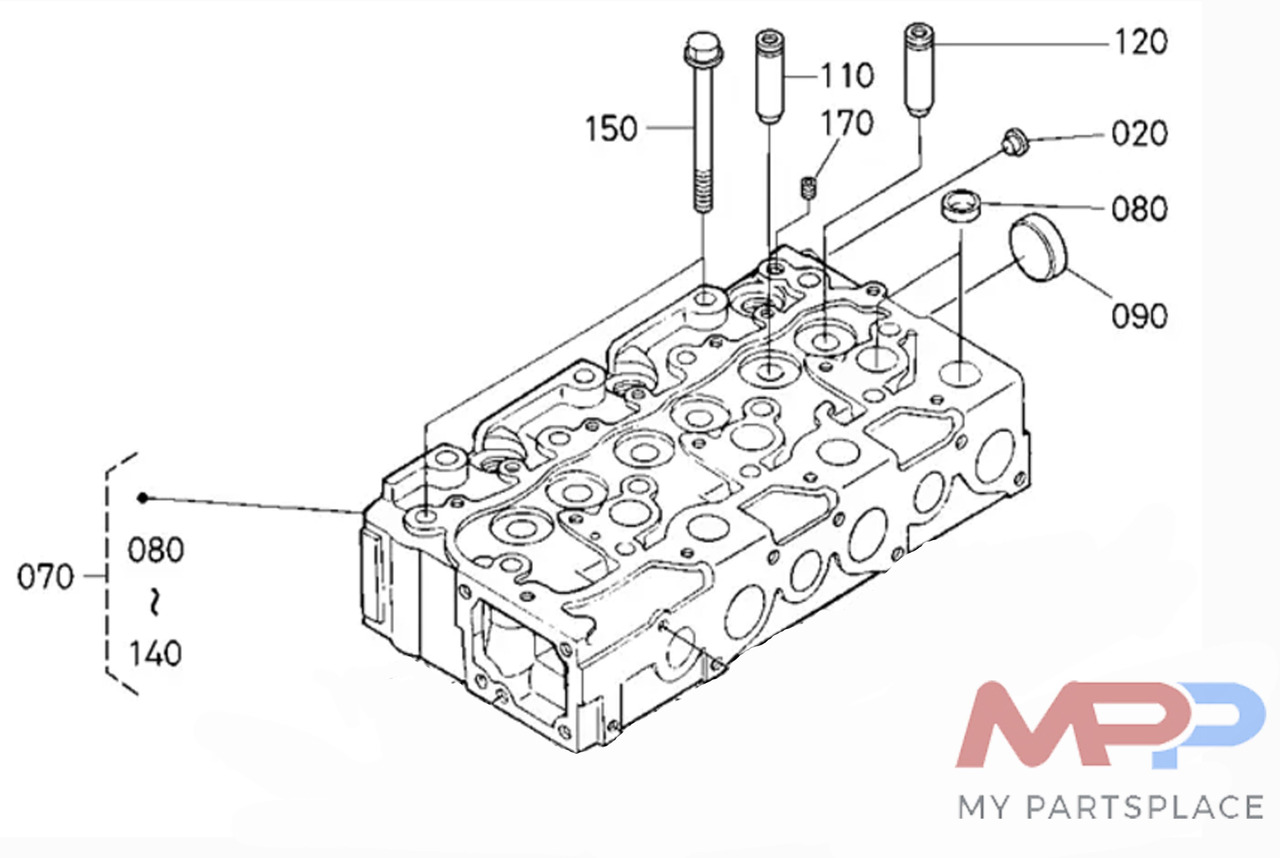 Cilinderkop inclusief kleppen Kubota D1803 D1503 D1403 D1703 - Cabeça do motor por Máquina de construção: foto 4 Cilinderkop inclusief kleppen Kubota D1803 D1503 D1403 D1703 - Cabeça do motor por Máquina de construção: foto 4
