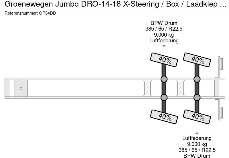 Semi-reboque furgão Groenewegen Jumbo DRO-14-18 X-Steering / Box / Laadklep / APK TUV 02-26: foto 20 Semi-reboque furgão Groenewegen Jumbo DRO-14-18 X-Steering / Box / Laadklep / APK TUV 02-26: foto 20