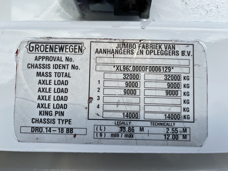 Semi-reboque furgão Groenewegen Jumbo DRO-14-18 X-Steering / Box / Laadklep / APK TUV 02-26: foto 13 Semi-reboque furgão Groenewegen Jumbo DRO-14-18 X-Steering / Box / Laadklep / APK TUV 02-26: foto 13