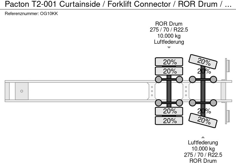 Semi-reboque de lona Pacton T2-001 Curtainside / Forklift Connector / ROR Drum / NL Trailer: foto 19
