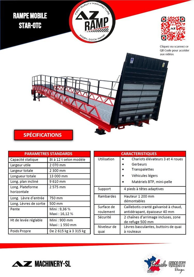 Loading Ramp with with hydraulic folding bridge - AZ RAMP - STAR-OTC- 8T. 8 ton capacity - Rampa de carregamento: foto 4 Loading Ramp with with hydraulic folding bridge - AZ RAMP - STAR-OTC- 8T. 8 ton capacity - Rampa de carregamento: foto 4