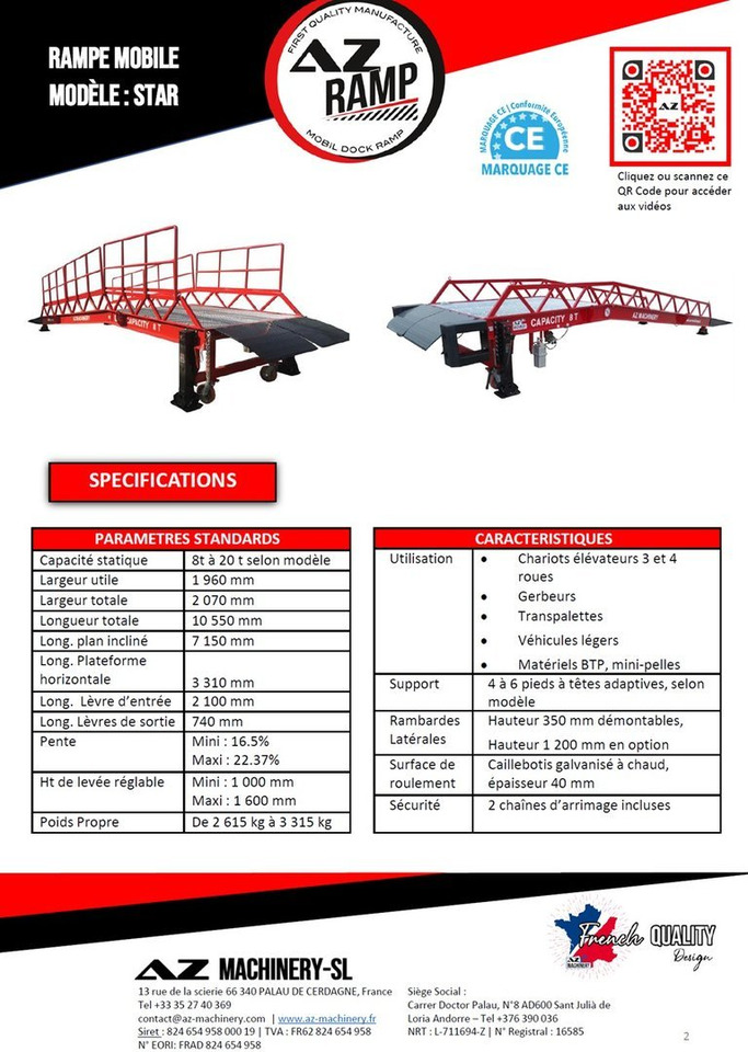 **RENTAL** Loading Ramp with with hydraulic tilting bridge - AZ RAMP - STAR- 8T. 8 ton capacity - Rampa de carregamento: foto 4 **RENTAL** Loading Ramp with with hydraulic tilting bridge - AZ RAMP - STAR- 8T. 8 ton capacity - Rampa de carregamento: foto 4