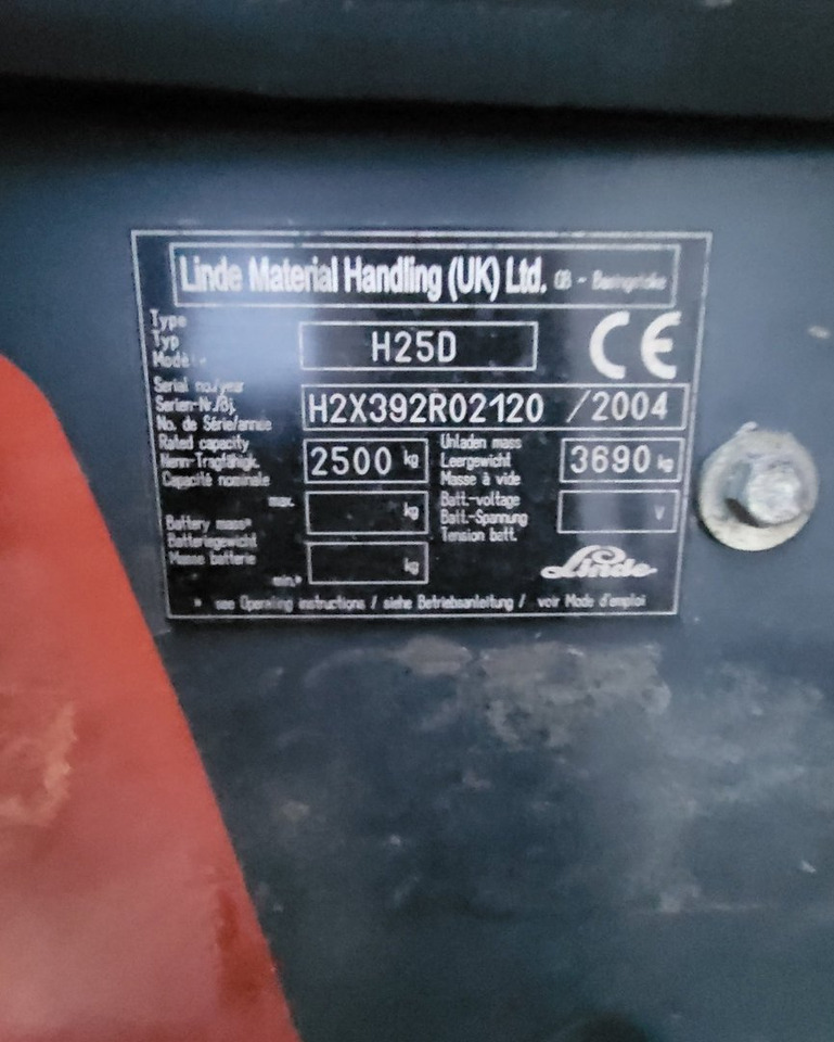 Empilhadeira Used Forklift FENWICK LINDE H25D: foto 6