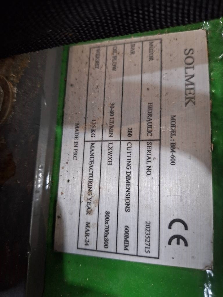 Solmek Bm-600 - Tesoura de demolição: foto 4 Solmek Bm-600 - Tesoura de demolição: foto 4