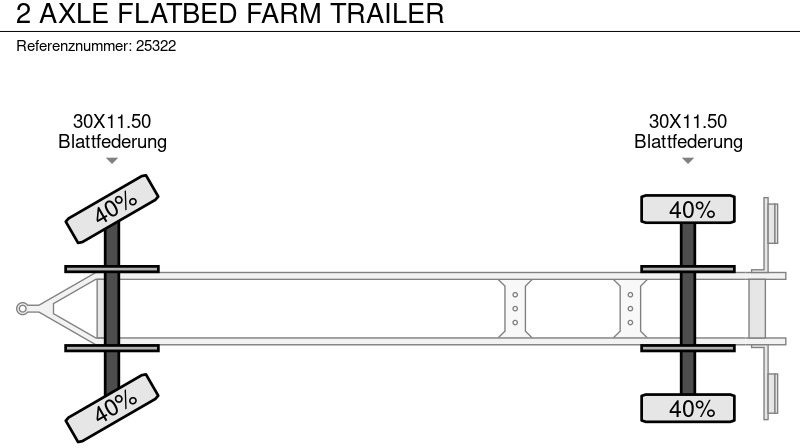Reboque plataforma/ Caixa aberta 2 AXLE FLATBED FARM TRAILER: foto 7