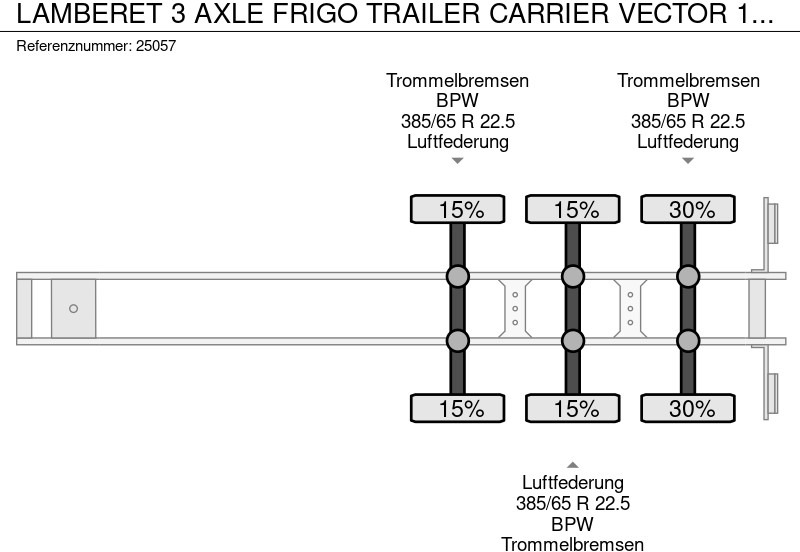 Semi-reboque frigorífico LAMBERET 3 AXLE FRIGO TRAILER CARRIER VECTOR 1950 BI-TEMP: foto 7