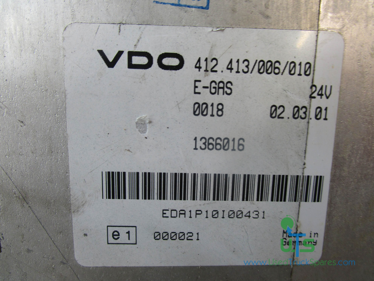 DAF EGAS THROTTLE CONTROL VDO ECU P/NO 412.413/006/010 - Centralina electrónica por Camião: foto 3 DAF EGAS THROTTLE CONTROL VDO ECU P/NO 412.413/006/010 - Centralina electrónica por Camião: foto 3