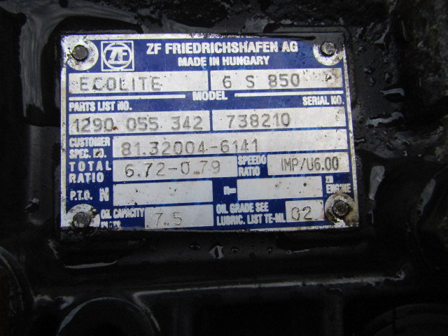 MAN TGL ZF65850 ECOLITE GEARBOX - Caixa de velocidade por Camião: foto 3 MAN TGL ZF65850 ECOLITE GEARBOX - Caixa de velocidade por Camião: foto 3