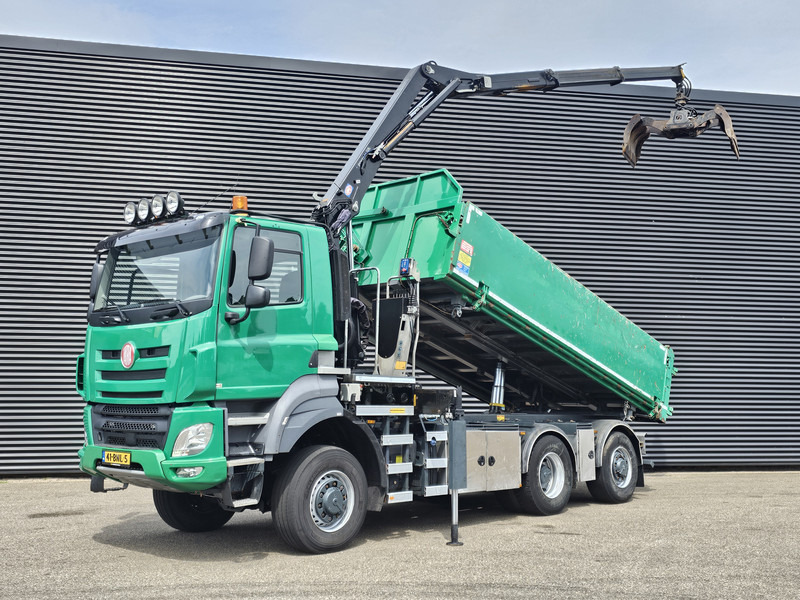 DAF TATRA T158/II 6X6 / HMF Z CRANE + 2 SIDE TIPPER - Camião basculante, Camião grua: foto 1 DAF TATRA T158/II 6X6 / HMF Z CRANE + 2 SIDE TIPPER - Camião basculante, Camião grua: foto 1