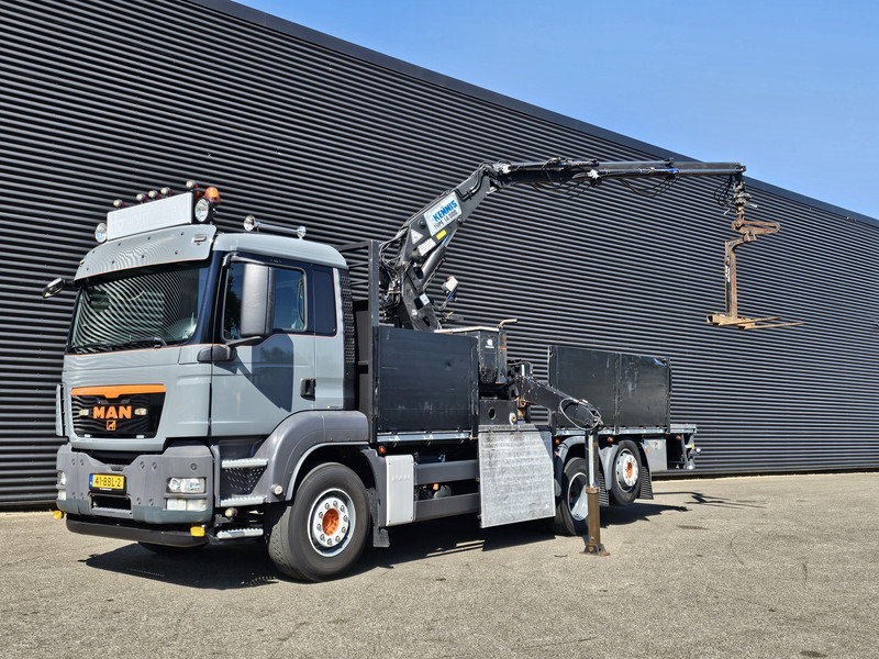 MAN TGS 26.360 / 6X2-4 BL / KENNIS ROLLER CRANE / KRAN - Camião de caixa aberta/ Plataforma, Camião grua: foto 1 MAN TGS 26.360 / 6X2-4 BL / KENNIS ROLLER CRANE / KRAN - Camião de caixa aberta/ Plataforma, Camião grua: foto 1