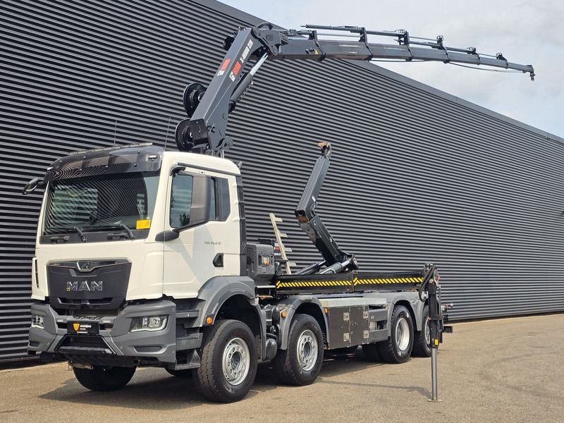 MAN TGS 35.470 8X4 BB / HIAB CRANE + HOOKLIFT - Camião polibenne, Camião grua: foto 1 MAN TGS 35.470 8X4 BB / HIAB CRANE + HOOKLIFT - Camião polibenne, Camião grua: foto 1
