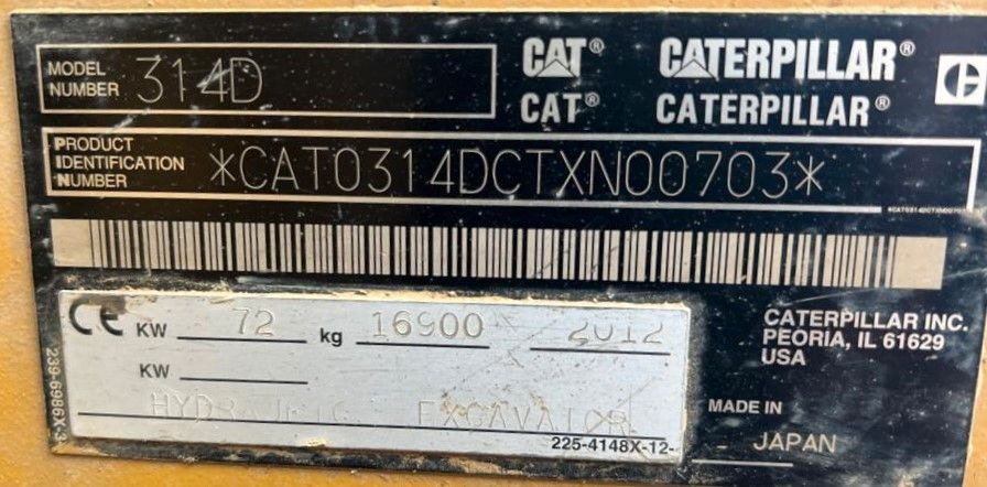 CAT CAT 314 DLCR mit Gummiketten CAT 314 DLCR mit Gummiketten - Escavadora de rastos: foto 2 CAT CAT 314 DLCR mit Gummiketten CAT 314 DLCR mit Gummiketten - Escavadora de rastos: foto 2