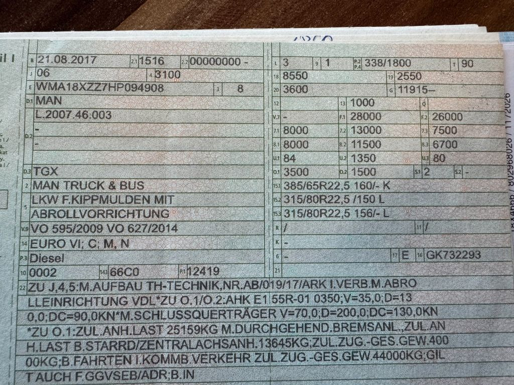 MAN 26.460 6X2 Retarder Klima Navigation guter Zust. - Camião polibenne: foto 2 MAN 26.460 6X2 Retarder Klima Navigation guter Zust. - Camião polibenne: foto 2