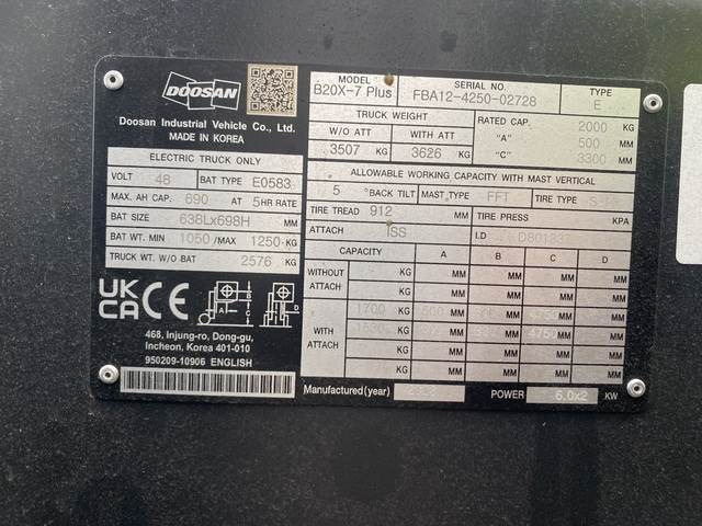 Doosan B20X-7 PLUS - Empilhadeira elétrica: foto 5 Doosan B20X-7 PLUS - Empilhadeira elétrica: foto 5