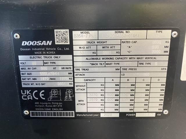 Doosan B35X-7 PLUS - Empilhadeira elétrica: foto 5 Doosan B35X-7 PLUS - Empilhadeira elétrica: foto 5