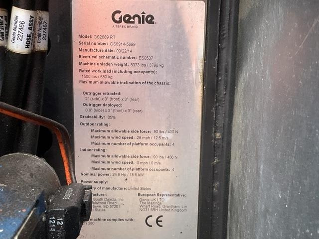 Genie GS2669RT - Plataforma de Tijera/ Plataforma de tesoura: foto 5 Genie GS2669RT - Plataforma de Tijera/ Plataforma de tesoura: foto 5