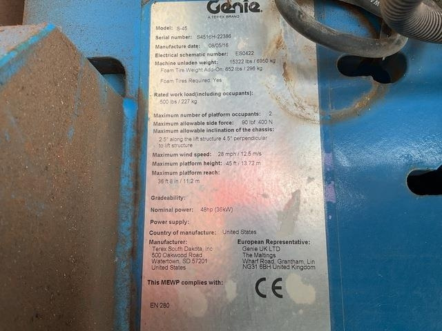 Genie S45 - Plataforma telescópica: foto 5 Genie S45 - Plataforma telescópica: foto 5