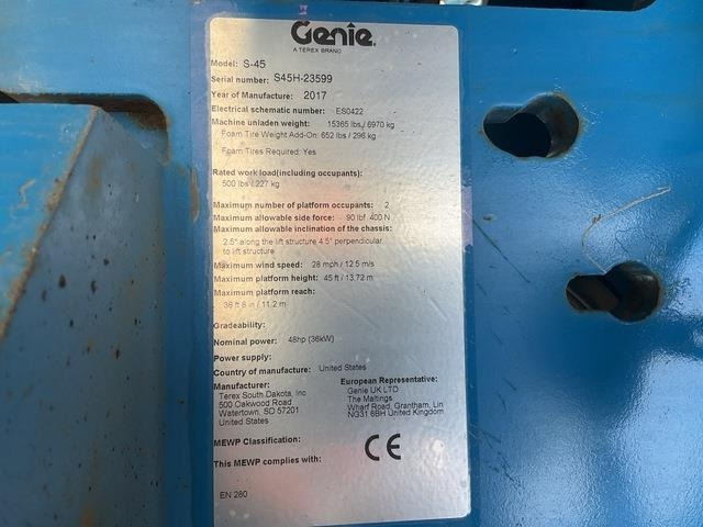 Genie S45 - Plataforma telescópica: foto 5 Genie S45 - Plataforma telescópica: foto 5