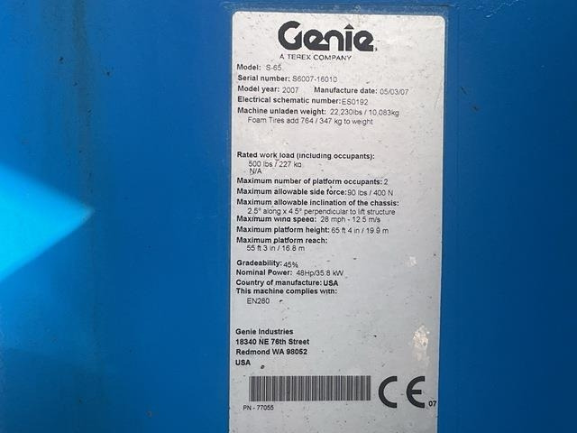 Genie S65 - Plataforma telescópica: foto 5 Genie S65 - Plataforma telescópica: foto 5