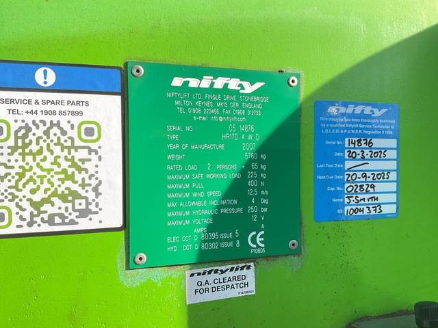 Niftylift HR17D - Plataforma articulada: foto 5 Niftylift HR17D - Plataforma articulada: foto 5