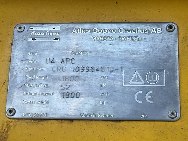 Atlas Copco Diamec U4 - Máquina de perfuração: foto 5 Atlas Copco Diamec U4 - Máquina de perfuração: foto 5