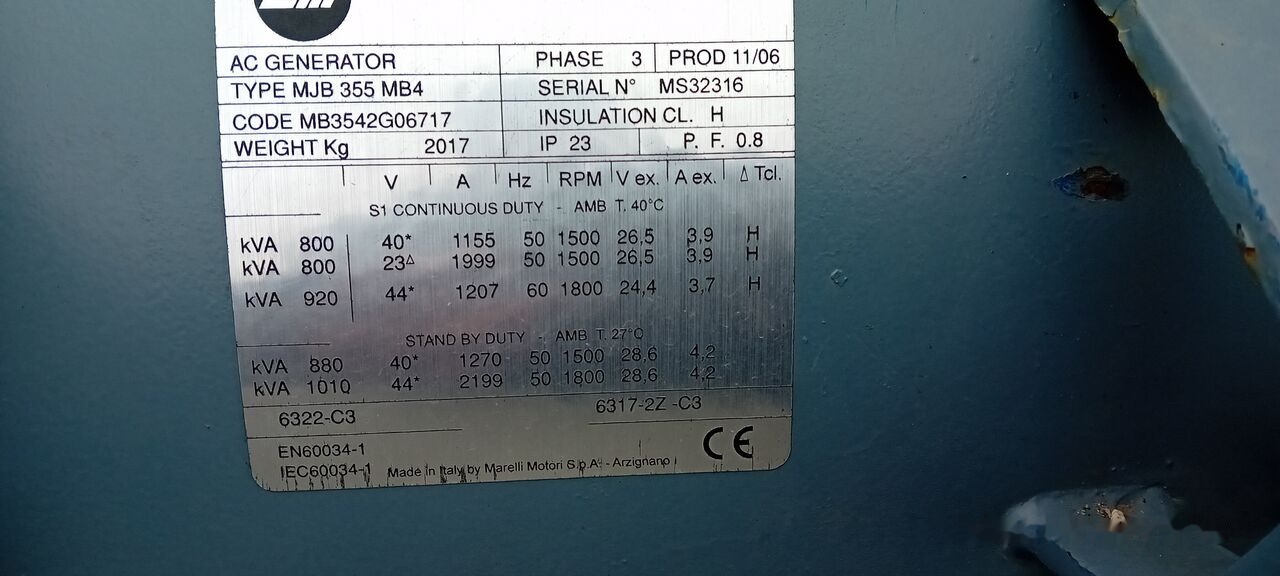 MAN Agregat Prądotwórczy Generator Stamford MAN DIESEL 640 kw 800 - Gerador elétrico: foto 5 MAN Agregat Prądotwórczy Generator Stamford MAN DIESEL 640 kw 800 - Gerador elétrico: foto 5