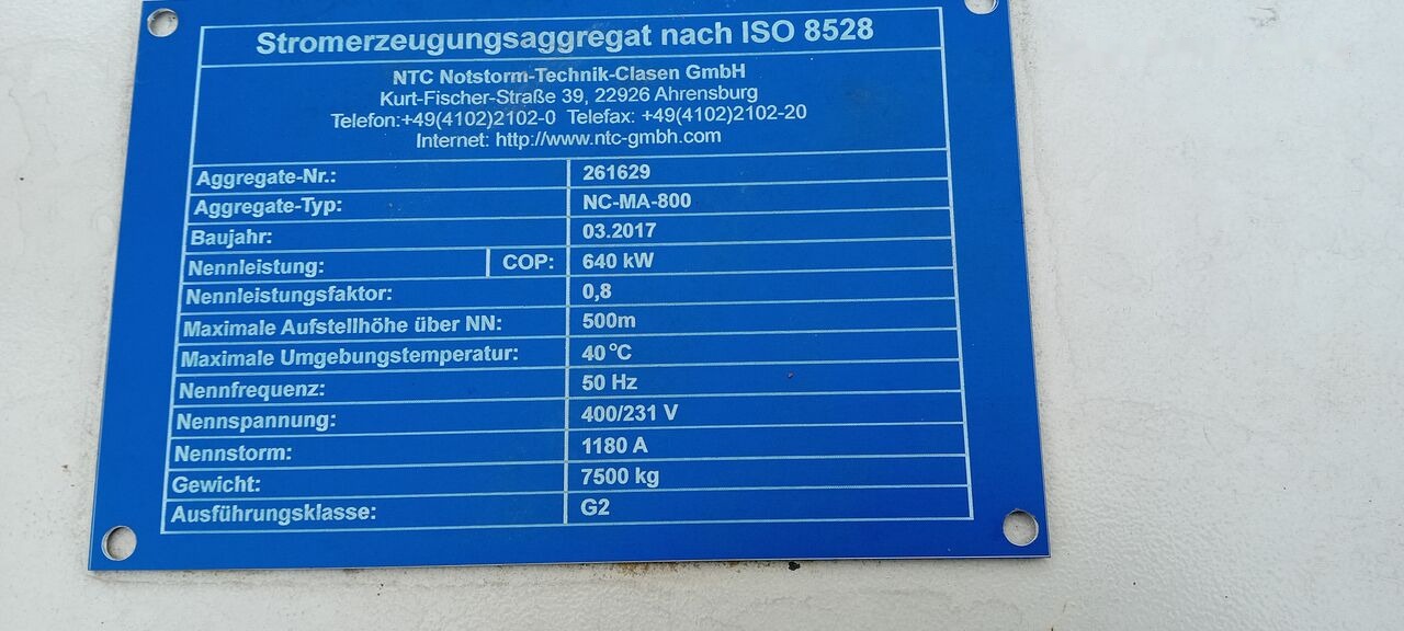 MAN MAN Generator Set Stamford 640 KW 800 KVA Diesel, 2017 Model, 931 HP, 8000 kg, Low Hours, For Sale in Poland - Gerador elétrico: foto 3 MAN MAN Generator Set Stamford 640 KW 800 KVA Diesel, 2017 Model, 931 HP, 8000 kg, Low Hours, For Sale in Poland - Gerador elétrico: foto 3