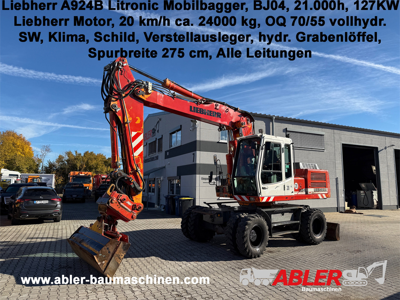 Liebherr A924 B Litronic Mobilbagger OQ 70/55 - Escavadeira de rodas: foto 1 Liebherr A924 B Litronic Mobilbagger OQ 70/55 - Escavadeira de rodas: foto 1