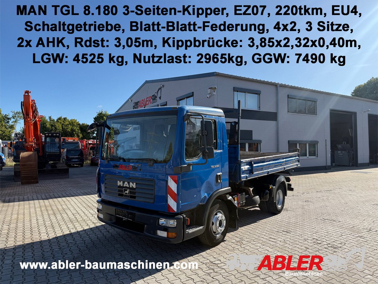 MAN TGL 8.180 3-Seiten-Kipper 2x AHK - Camião basculante: foto 1 MAN TGL 8.180 3-Seiten-Kipper 2x AHK - Camião basculante: foto 1