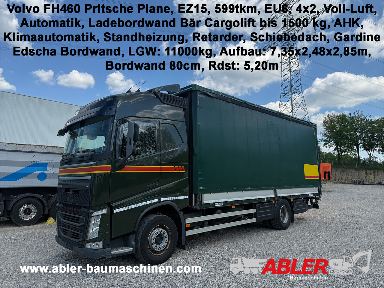 Volvo FH460 Pritsche Plane LBW Klima Retarder - Camião de lona: foto 1 Volvo FH460 Pritsche Plane LBW Klima Retarder - Camião de lona: foto 1