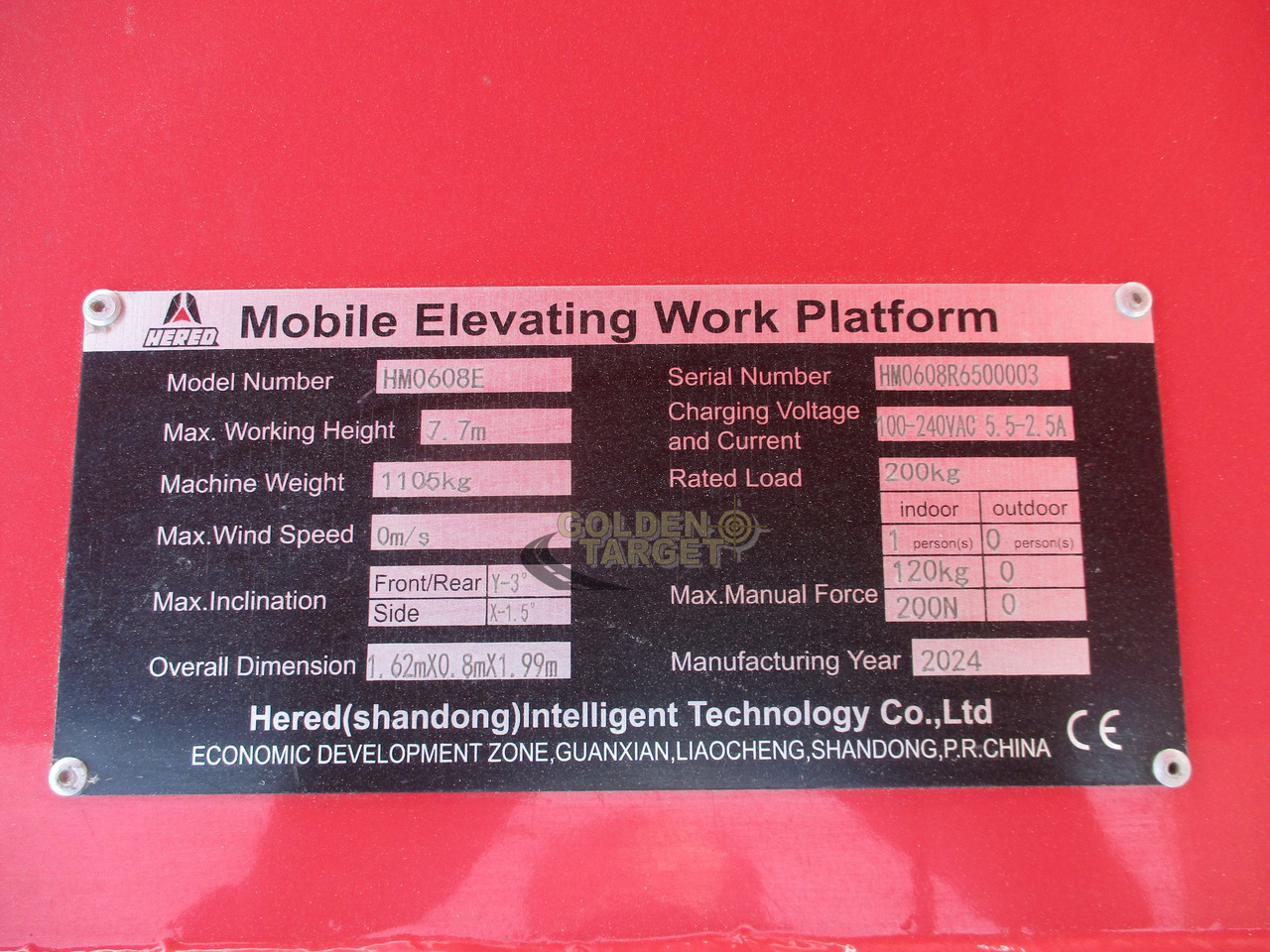 Plataforma de Tijera/ Plataforma de tesoura novo Hered HM0608E Vertical Mast Lift: foto 12 Plataforma de Tijera/ Plataforma de tesoura novo Hered HM0608E Vertical Mast Lift: foto 12