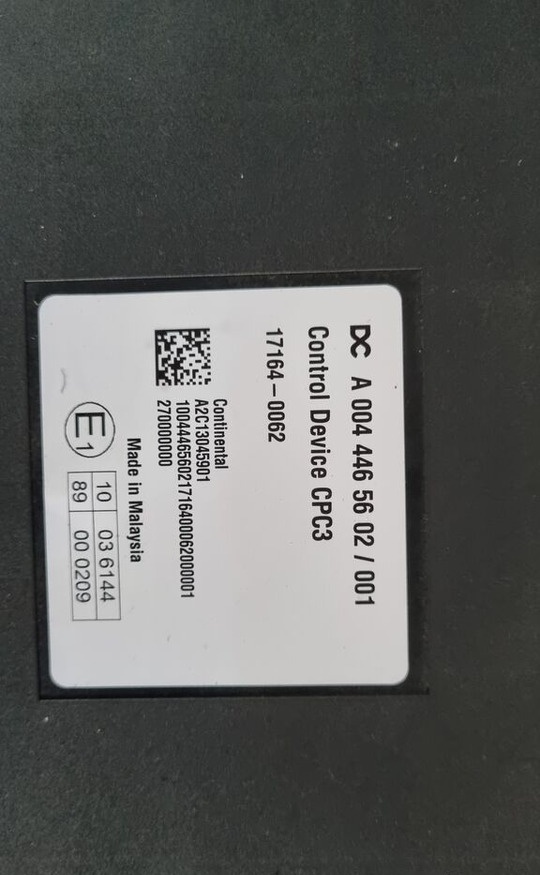 Continental ELECTRONIC CPC 3 A 0044465602 Mercedes-Benz ACTROS MP4 EURO 6 - Centralina electrónica por Camião: foto 1 Continental ELECTRONIC CPC 3 A 0044465602 Mercedes-Benz ACTROS MP4 EURO 6 - Centralina electrónica por Camião: foto 1