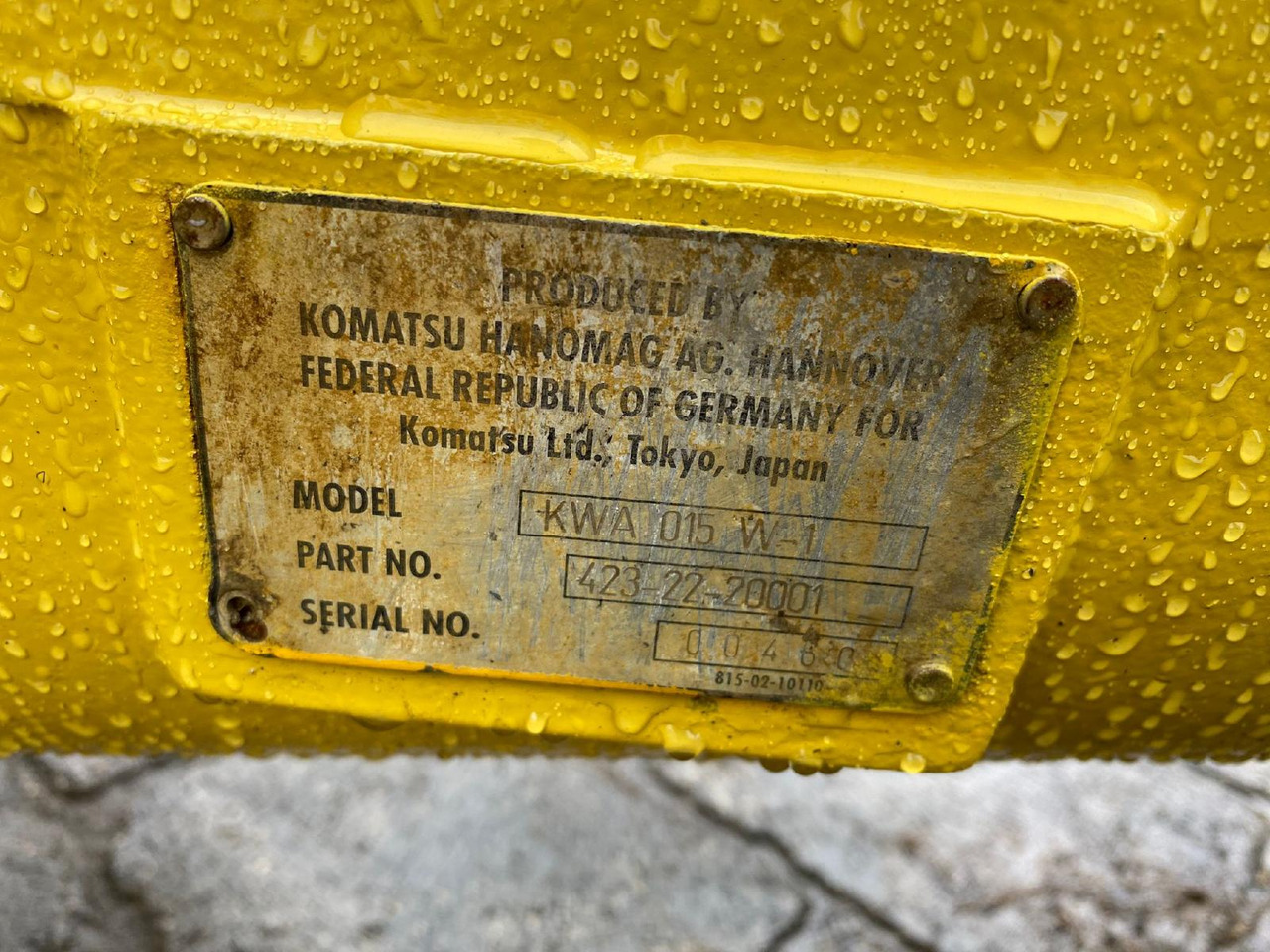 Komatsu KWA 015 aus WA 380 - Eixo e peças por Máquina de construção: foto 4 Komatsu KWA 015 aus WA 380 - Eixo e peças por Máquina de construção: foto 4