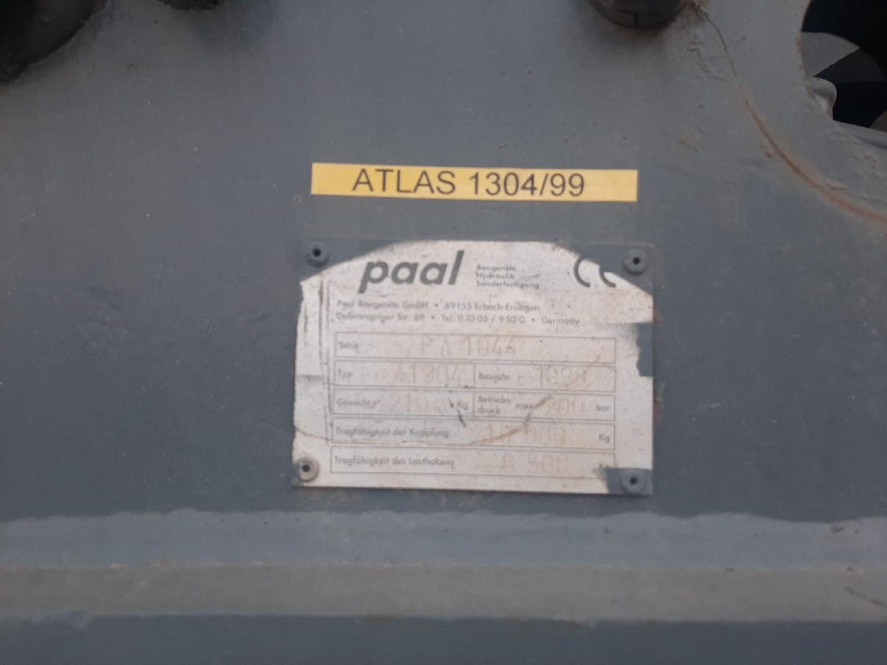 Paal aus Atlas 1304 - Acoplamento rápido por Máquina de construção: foto 2 Paal aus Atlas 1304 - Acoplamento rápido por Máquina de construção: foto 2