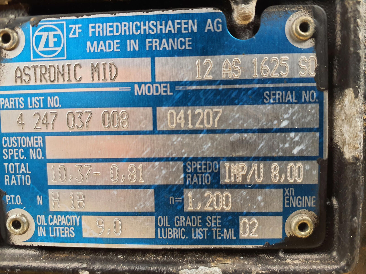 ZF Terex challenger 3160 Gearbox ZF astronic MID 12 AS 1625 SO - Caixa de velocidade por Grua móvel: foto 5 ZF Terex challenger 3160 Gearbox ZF astronic MID 12 AS 1625 SO - Caixa de velocidade por Grua móvel: foto 5