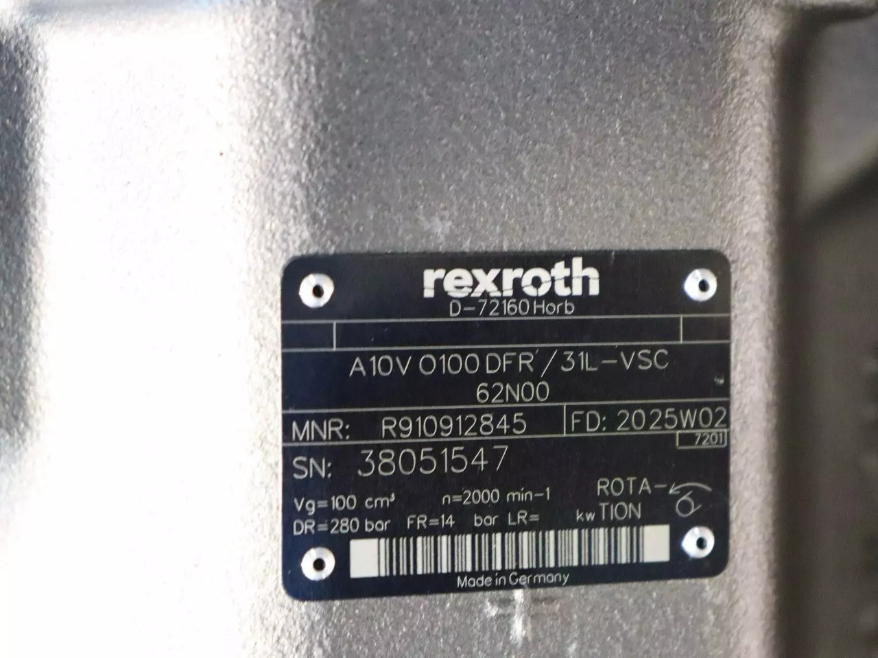 REXROTH A10VO100DFR/31L-VSC62N00 - Bomba hidráulica por Equipamento de movimentação: foto 4 REXROTH A10VO100DFR/31L-VSC62N00 - Bomba hidráulica por Equipamento de movimentação: foto 4