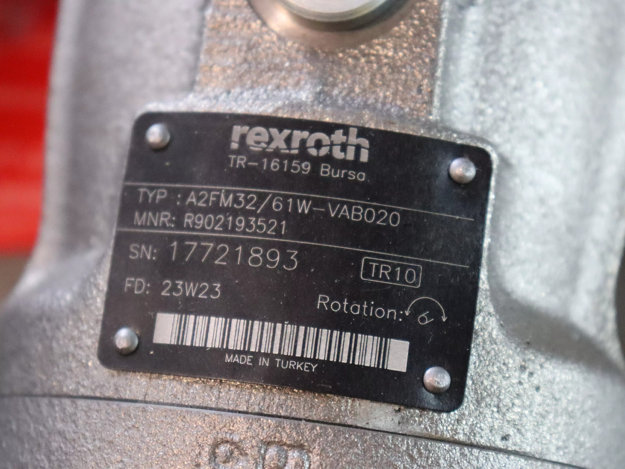 REXROTH A2FM63/61W-VAB020 - Motor hidráulico por Máquina de construção: foto 4 REXROTH A2FM63/61W-VAB020 - Motor hidráulico por Máquina de construção: foto 4