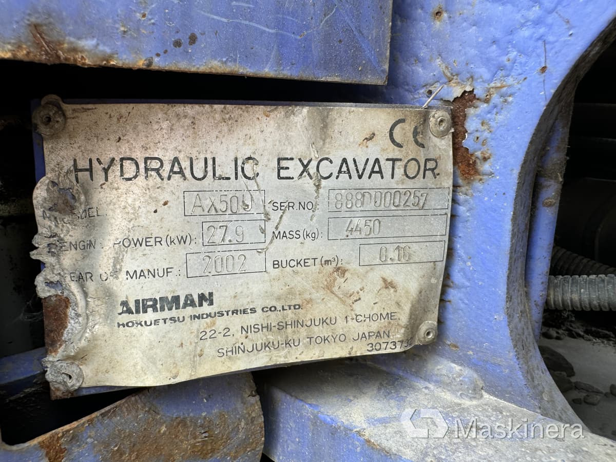 Escavadora de rastos Grävmaskin Airman AX50U: foto 28