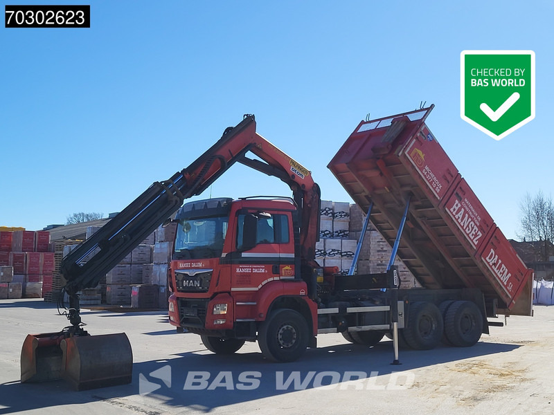 MAN TGS 33.440 6X4 Palfinger PK23001-EH Kran Crane Big-Axle 13m3 tipper Euro 6 - Camião basculante, Camião grua: foto 1 MAN TGS 33.440 6X4 Palfinger PK23001-EH Kran Crane Big-Axle 13m3 tipper Euro 6 - Camião basculante, Camião grua: foto 1
