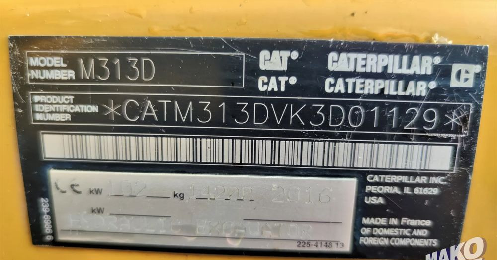 Escavadeira de rodas Caterpillar M313D: foto 13