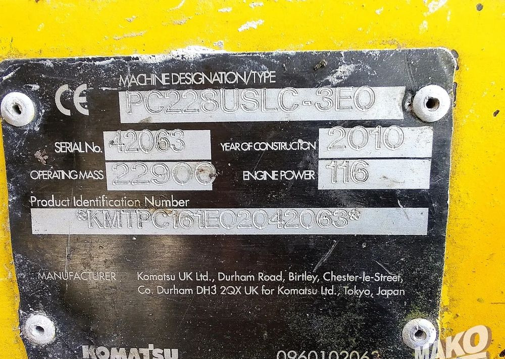 Escavadora de rastos Komatsu PC228USLC-3: foto 12