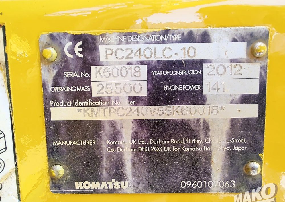 Escavadora de rastos Komatsu PC240LC-10: foto 13