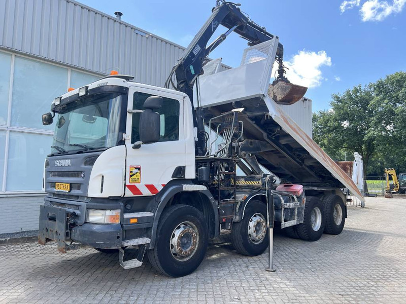 Scania P 400 8X4 KIPPER 2010 + HIAB Crane EURO 5 - Camião basculante, Camião grua: foto 1 Scania P 400 8X4 KIPPER 2010 + HIAB Crane EURO 5 - Camião basculante, Camião grua: foto 1