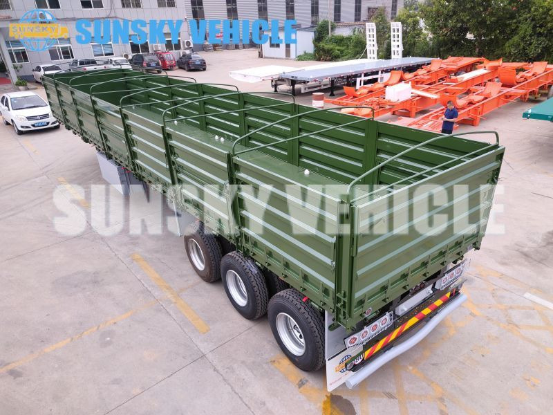Semi-reboque plataforma/ Caixa aberta para transporte de contêineres novo SUNSKY 13M dropside semi trailer: foto 7